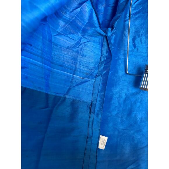 Caroline Rose Blue 100% Silk Open Front 3/4 Sleeve Topper Jacket LARGE - Picture 11 of 15